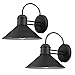 Globe Electric 44165 Sebastien 1-Light Outdoor Wall Sconce, 2-Pack, Black Finish primary