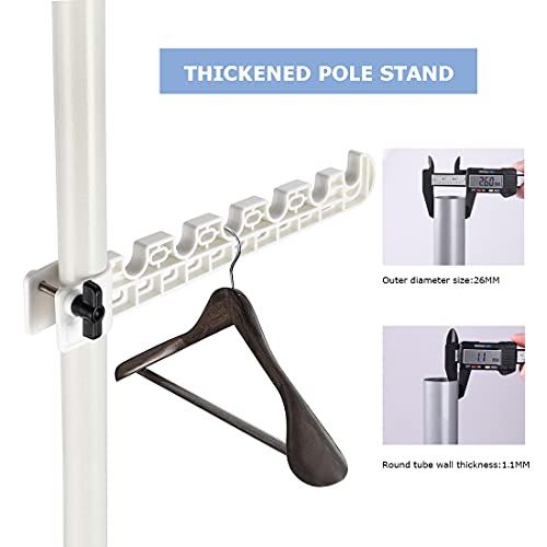 Shower Caddy Pole, 4 Tier Bathroom Shelf Shower Caddy Tension Pole Organizer Shampoo Storage for Bathtub in Stainless Steel, Rustproof, Strong and Sturdy (Ivory)