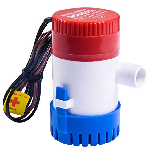 image for MD Group Watercraft Fuel Pump & Part, 12V 2.0A 500 GPH Electric Bilge 