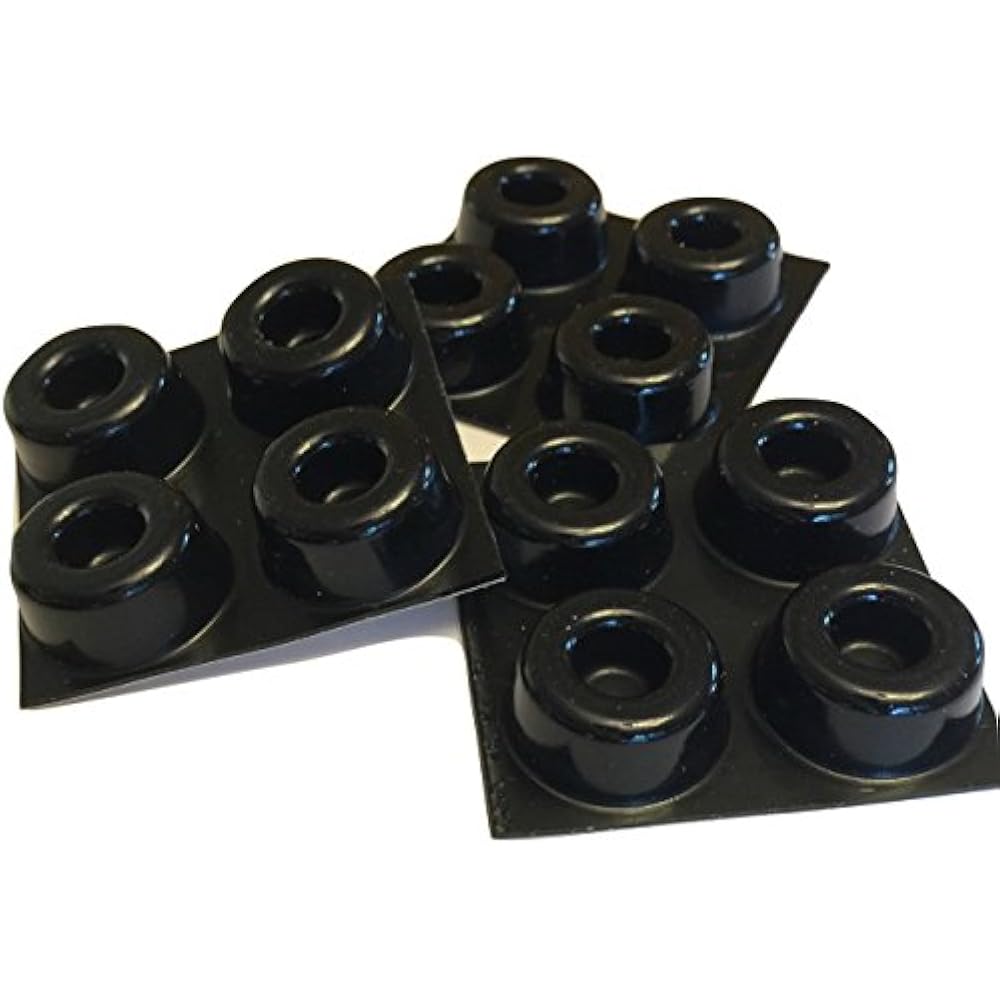 Small Black Door Knob Bumpers (Set 12) Made In USA SelfAdhesive