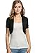BEAUTYTALK Women's Short Sleeve Oprah Shrug GIF Open Front Casual Cardigan Bolero Jacket(Black,S)