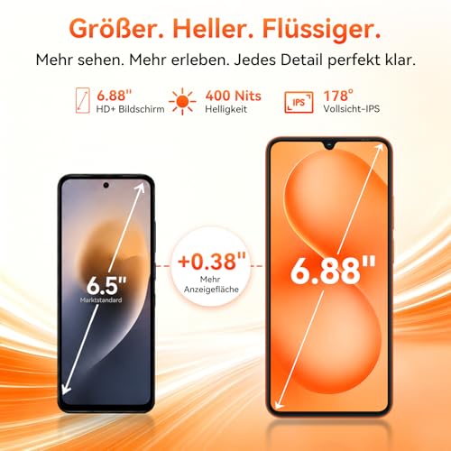Blackview Wave 10C Teléfono Móvil Android 16, 16GB+32GB/1TB, 32MP+13MP, 5000mAh, 6.88" Pantalla, 4G Dual SIM, GPS, 3 Ranuras, 3.5mm, 3 Años Garantía, Verde