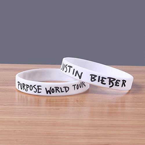 DuDuDu Silicone Wristbands Silicone Bracelet Justin Bieber Music Singer Unisex (5Pairs)
