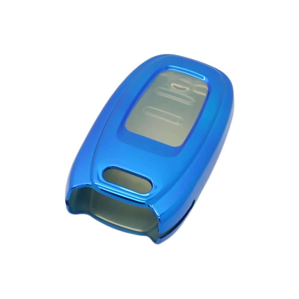 BROVACS Soft TPU Case Shell Cover Protector Holder Compatible with AUDI A4 A5 A6 A7 A8 Q5 S5 S6 S7 Smart Remote Key Fob 3 Button SV9850 Blue