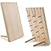 MyGift Set of 2 Natural Wood Adjustable-Length Necklace Holder, Jewelry Display Stand