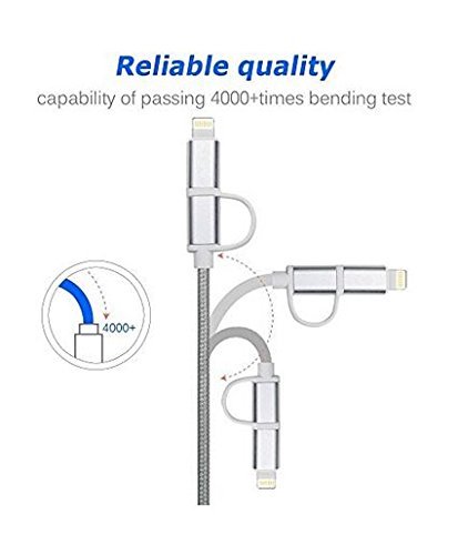image for Yostyle 2-in-1 Lightning and Micro USB Cable Nylon Braided High Speed 