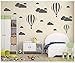 DXLING White Clouds & Hot Air Balloons Nursery Kids Childs Room Vinyl Wall Art Sticker Baby Wall Decals Removable Waterproof Wallpaper D952 (Grey)