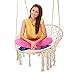 Karriw Hammock Chair Macrame Swing,Cotton Hanging Macrame Hammock Swing Chair Ideal for Indoor, Outdoor, Home,Bedroom, Patio, Deck, Yard, Garden (Beige)