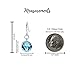 Crystal Dangle Earrings - Austrian Crystal Drop Hook Earrings Silver Tone - Everyday Wear For all Occasions - Jewelry Gift for Women - Created Aquamarine Aqua Blue
