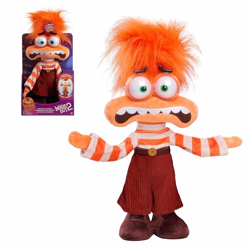 Just Play Peluche Trema con Ansia Inside Out 2 di Disney e Pixar, 33 cm, con effetti sonori, peluche, giocattoli per bambini dai 3 anni