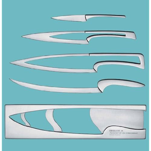 Deglon Meeting Knife Set, Stainless Steel Knives and Block, Set of 4 Home & Kitchen, Kitchen & Dining, Cutlery & Knife Accessories, Knife Sets, Knife Block Sets