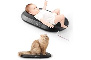 YAUYIK Digital Baby Scale with Smart Hold Function, Multifunctional Infant Scale, Large Pet Scale for Newborn Puppy, Cat and Small Animals - Up to 88lbs, Nest-Shaped Design, 150cm Soft Tape