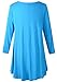 LARACE Women 3/4 Sleeve Tunic Top Loose Fit Flare T-Shirt(3X, DeepSkyBlue)