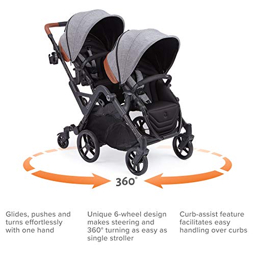 Amazon.com: Contours Curve Tándem Cochecito doble para bebés, niños  pequeños o gemelos – 360° de giro, múltiples opciones de asiento, gris  grafito: Baby