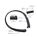 Bluetooth Headphones, Wireless Retractable Earbuds Neckband Headset Sports Sweatproof Earphones with Mic (Jet Black)