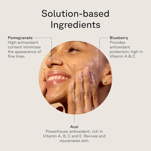 Acure Brightening Cleansing Gel - Vegan Facial Cleanser - 4 fl oz | Gentle Facial Cleanser for Radiant Skin with Pomegranate, Blackberry, & Acai, Antioxidant-Rich Formula for All Skin Types