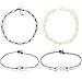 COMMINY 4 Pcs Natural Cowrie Shell Choker Necklace with Pearl for Women Girls, Handmade Seashell Collar Necklace Set Hawaii Jewelry for Summer Vocation