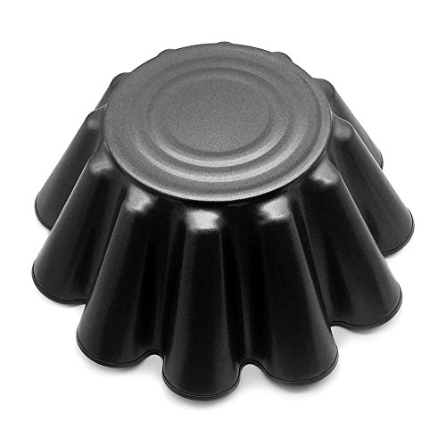 HOMOW 9 Inch Large Non-Stick Fluted Tortilla Shell Pans, Heat Resistant Flower Baking Molds,Brioche Mold (2 pcs)