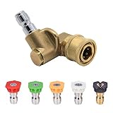 Twinkle Star Pressure Washer Spray Nozzle Tips and Quick Connecting Pivoting Coupler 2.5 GMP 4500PSI 1/4" Plug 90 Degrees