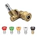 Twinkle Star Pressure Washer Jet Nozzle Tips and Quick Connecting Pivoting Coupler 2.5 GMP 4500PSI 1/4