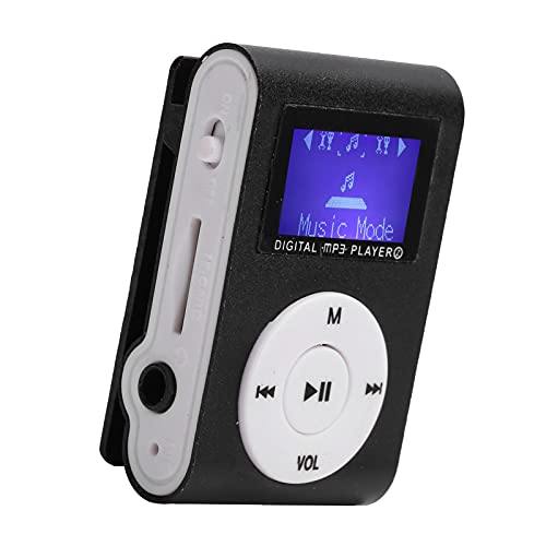MP3 Players MP3 Player Aluminum Alloy Portable Mini MP3 Music Player Sports Backclip Lcd Screen MP3 Support Memory Card (Black)