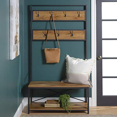 Home Accent Furnishings New 72 Inch Tall Hall Tree-Barnwood Color - Thumbnail 3