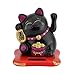 Bestgift Waving Cat Solar Powered Lucky Mini Happy Welcoming Cats with Swinging Arm (#1 Black)