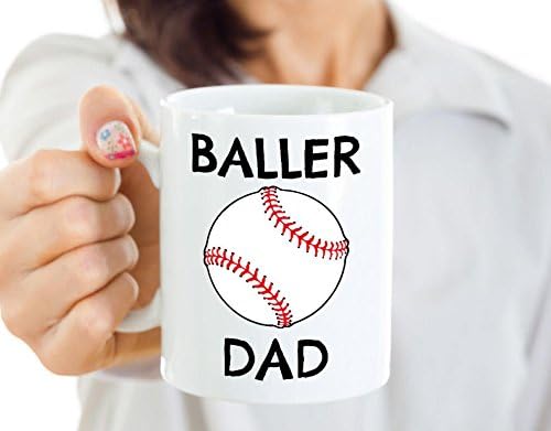 Baller Dad, Baseball Dad Mug, Coffee Mug, Ceramic Mug, Fathers Day Gift, Dad Mug, Dad Coffee Mug, Dad Gifts, Daddy Mug, Gift Idea For Dad, Fathers Day Mug, Perfect Gift For Dad, 11oz 15oz