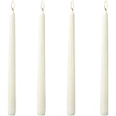 Yinsenda 4 Pack 10 Inch Ivory Taper Candles, Dripless Smokeless Unscented Tall Dinner Candlesticks with Cotton Wicks, Long Burning Tapered Candles for Wedding Dinner Party Home Decor