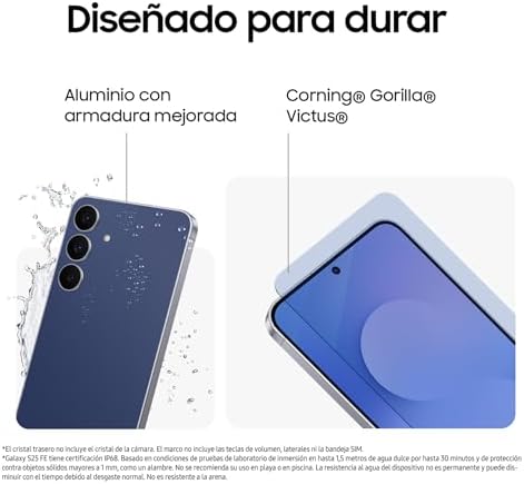 Galaxy S25 FE 256GB, telemóvel com IA, moldura leve de 7,5mm, ecrã FHD+ de 6,7", câmara de 50MP, Exynos 2400, 8GB de RAM, garantia do fabricante 3 anos + 1 ano extra, preto intenso (versão espanhola)