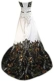MILANO BRIDE Inexpensive Camo Wedding Dress Prom Gown Strapless Embroidery-26W-Camo&White