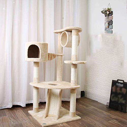 FTFDTMY-Mehrschichtiger-Katzenkletterrahmen-groer-Kratzbaum-im-Innenbereich-Einteilige-Katzenhaus-Sisal-Sule-Katzen-Sprungplattform-Farbe-C