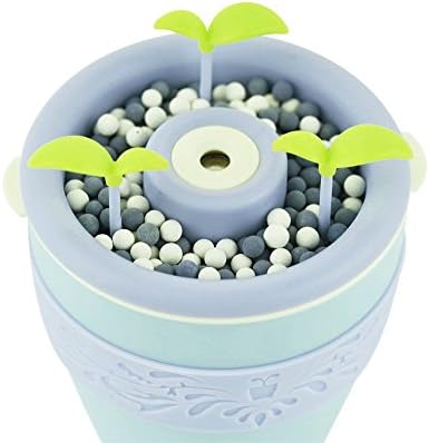 Dealetech Ultrasonic Anion Potted Plant Humidifier DIY 200ML USB Essential Oil Diffuser with 2 Mist Mode Auto-timing and Auto Power-off Function (Green)