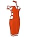 Meilun Women Rayon Off The Shoulder Cut Out Bandage Bodycon Party Dress (S, Orange)
