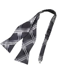 Dan Smith DBA7C12D Dim Grey Checkers Bow Tie Microfiber Leadership For Urban Self-tied Bow Tie