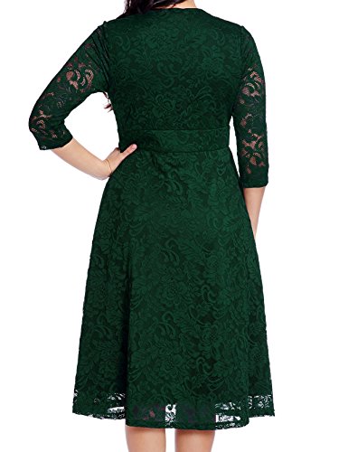 Women's Lace Plus Size Mother of the Bride Skater Dress Bridal Wedding Party Green 20W