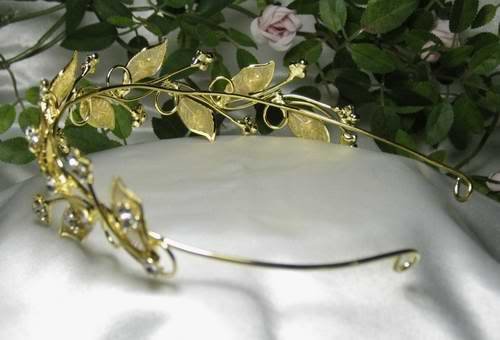 Janefashions Floral Clear Austrian Rhinestone Crystal Tiara Headband Bridal Wedding -Gold