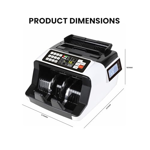 CRONY Money Counter Machine Banknote - AL-7200 Portable Counting Money Detector With Rechargeable Battery For Any Currency,UV MG IR DD Counterfeit Bill Detection Cash Counting with Dual Display