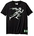 Under Armour Boys' Running Man T-Shirt, Black (001)/Laser Green, Youth Medium