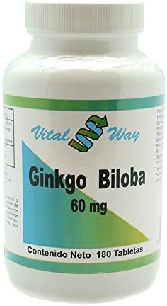 VITAL WAY GINKGO BILOBA 180 TABLETS Brain Boosting Supplement, Support Focus,Memory & Attention Span 60mg (1)