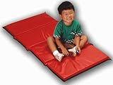 KinderMat, EnduroMat, Durable Kids Rest Mat, Reinforced Vinyl, 1 or 2 Inches Thick, 48 x 24 Inches, Black Binding, Red/Blue