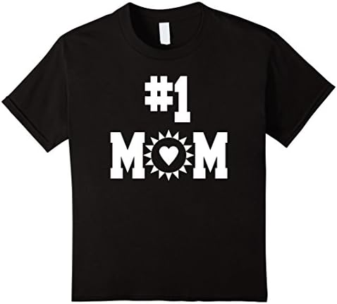 Kids Gorgeous Shining Heart #1 Mom Shirt (Perfect Gift For Moms) 6 Black