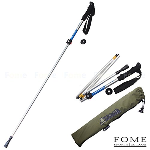 FOME SPORTS|OUTDOOR Folding Collapsible Alpenstocks Ultralight Trekking Pole Climbing Stick for Travel Hiking One Year Warranty