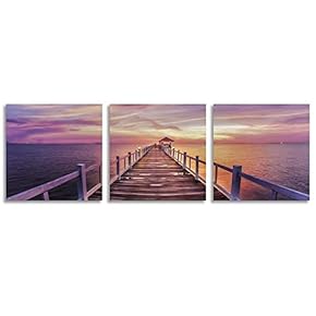 Abstract Bridges Beautiful Sunset Painting Artwork for Home...