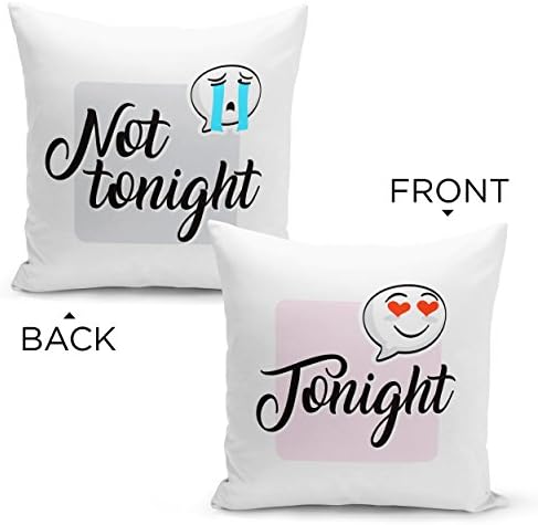 iNuvole Typography Collection – Tonight Not Tonight 18 x 18 inches Silky Soft Throw Pillow for Her Bachelorette Party Bridal Shower Bride &amp; Groom Gifts
