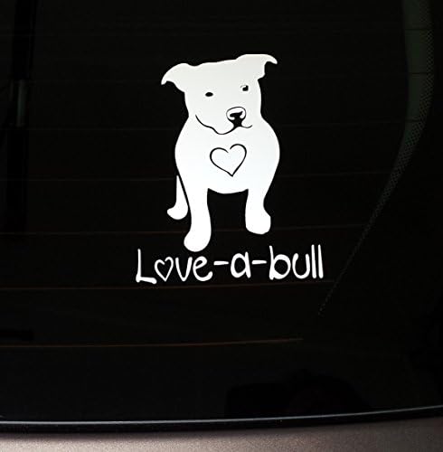 Love-a-bull I Love My Pitbull Dog Vinyl Decal Sticker Pit Bull Luv-a-bull For Car Window Laptop iPad Folder Etc