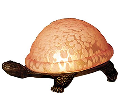 Meyda Tiffany 18005 Turtle Art Glass Accent Lamp, 4" H
