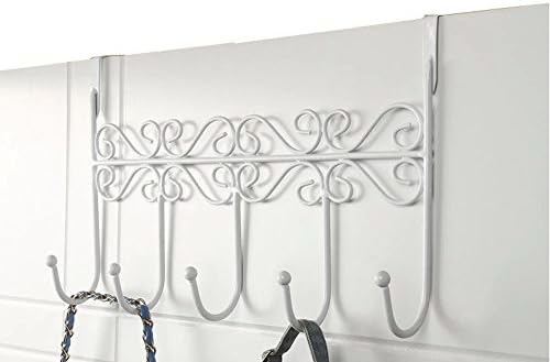AM MARCH Over The Door 5 Hooks Organizer Rack for Bedroom /Living Room /Kitchen /Office/ Bathroom Door (White)