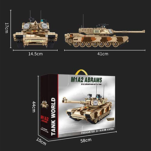 XHH Panzer-Militärpanzer-Modellbausatz, 1630-teiliger Panzer-Modellbau-Bausatz - Desert Camouflage-Kampfpanzer… – Bild 5