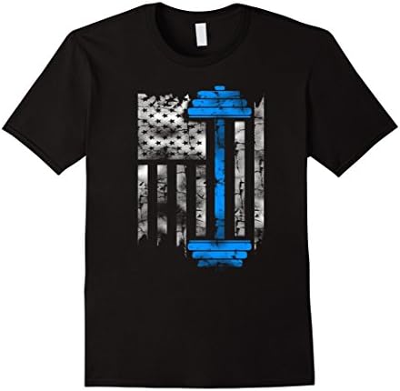 Men's Gym Fitness Weightlifting - American Flag Lifting T-shirt Medium Black
